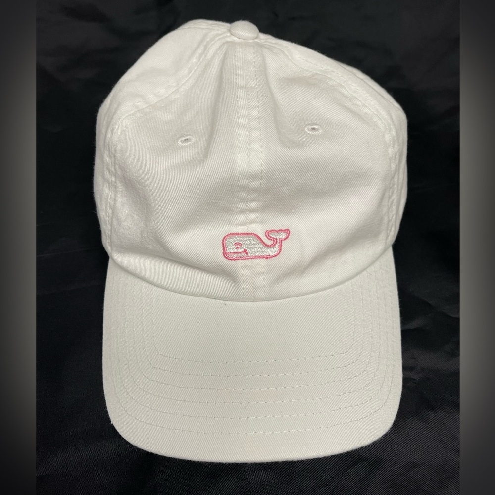 Vineyard Vines Women’s Whale Logo White Baseball Hat Cap Adjustable One Size